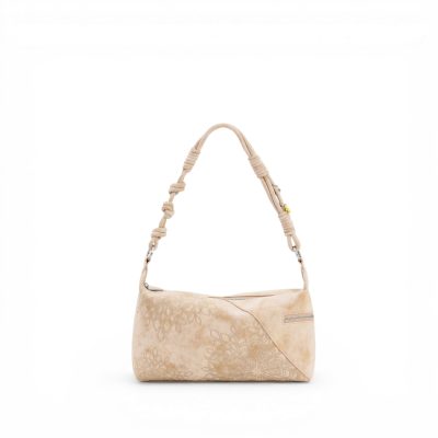 Desigual bolso beige con detalles bordados