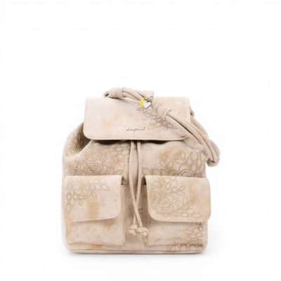 Desigual mochila beige con detalles bordados